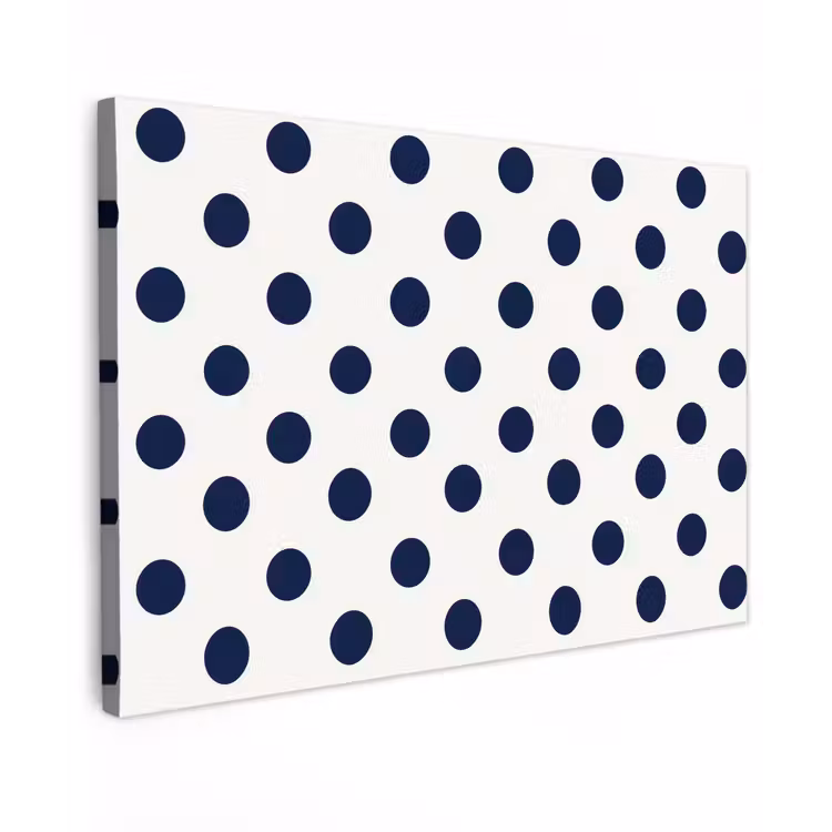 Klassiek - Stippen - Blauw Tuinposter op houten frame 2 cm dik klein 845 -3d