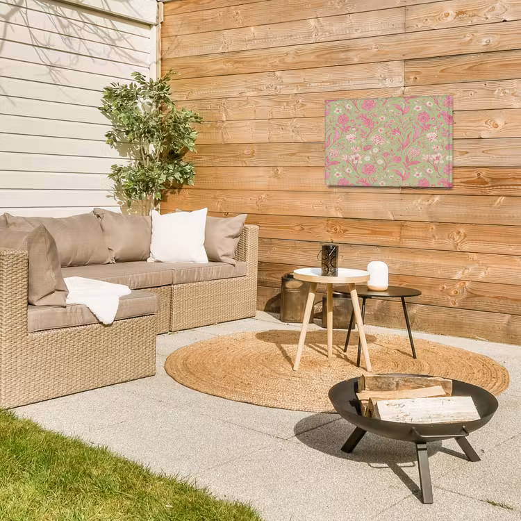 Classic - Pink - Mint Tuinposter op houten frame 2 cm dik klein 845 -sfeer2