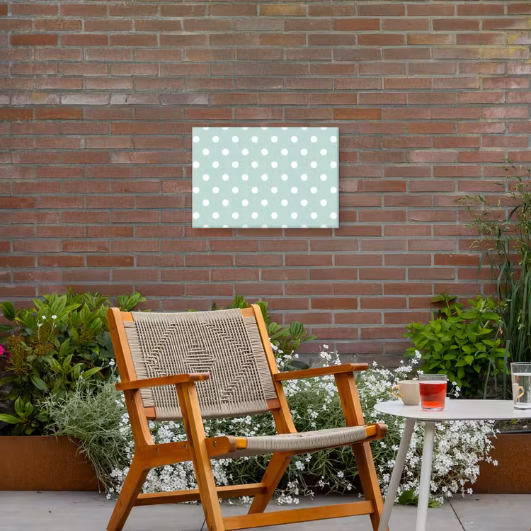Klassiek - Polka - Groen Tuinposter op houten frame 2 cm dik klein 845 -sfeer3