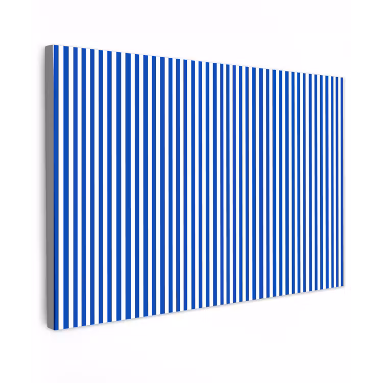 Klassiek - Strepen - Blauw Tuinposter op houten frame 2 cm dik klein 845 -3d