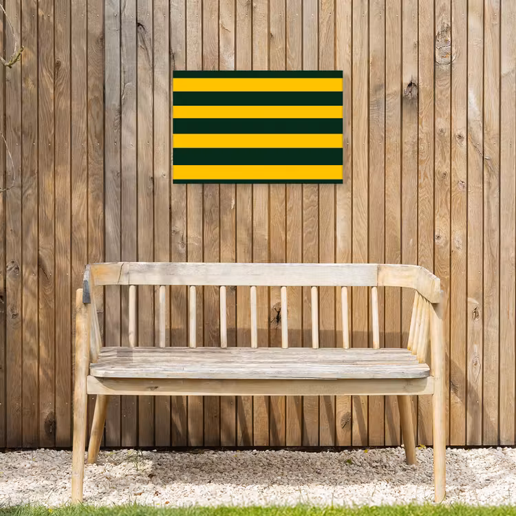 Klassiek - Strepen - Groen Tuinposter op houten frame 2 cm dik klein 845 -sfeer4