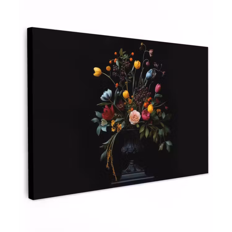 Klassiek - Vaas - Boeket - Bloemen Tuinposter op houten frame 2 cm dik klein -3d