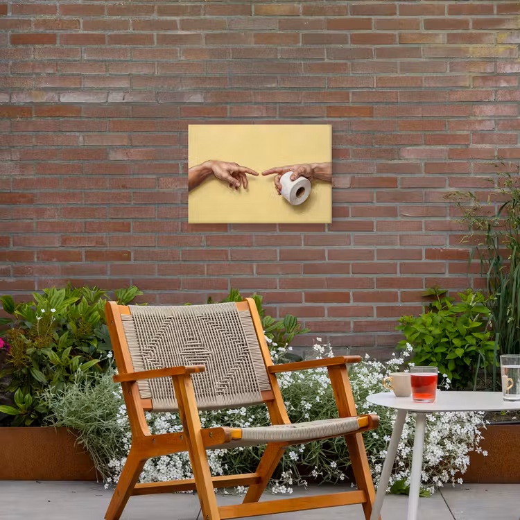 Klassiek - Kunst - Humor Tuinposter op houten frame 2 cm dik klein -sfeer3