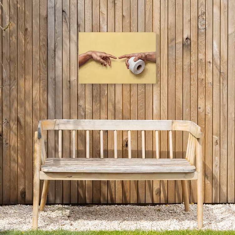 Klassiek - Kunst - Humor Tuinposter op houten frame 2 cm dik klein -sfeer4