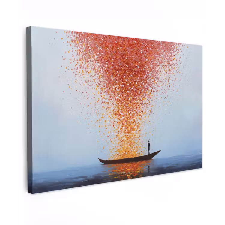 Wolk - Confetti - Boot - Wateroppervlakte Tuinposter op houten frame 2 cm dik klein -3d