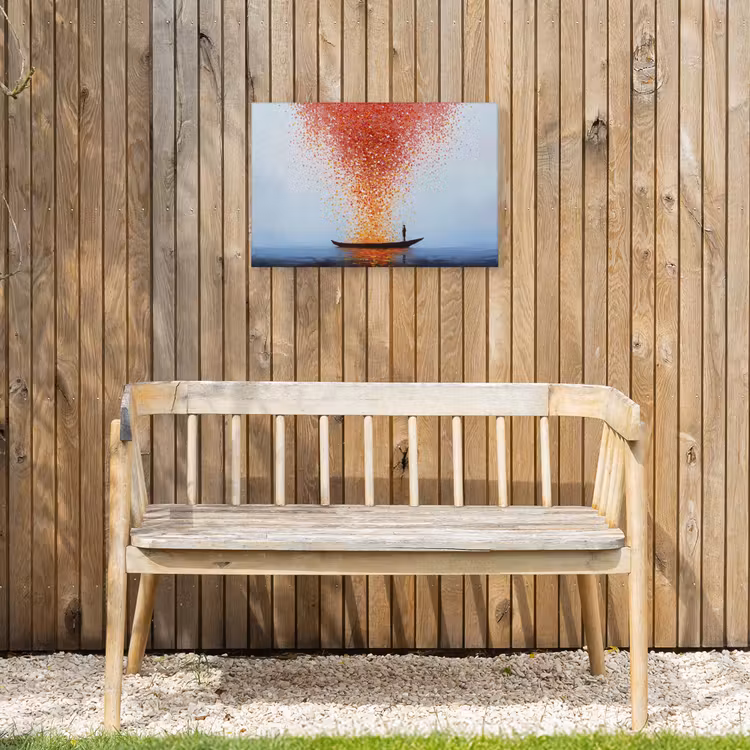 Wolk - Confetti - Boot - Wateroppervlakte Tuinposter op houten frame 2 cm dik klein -sfeer4
