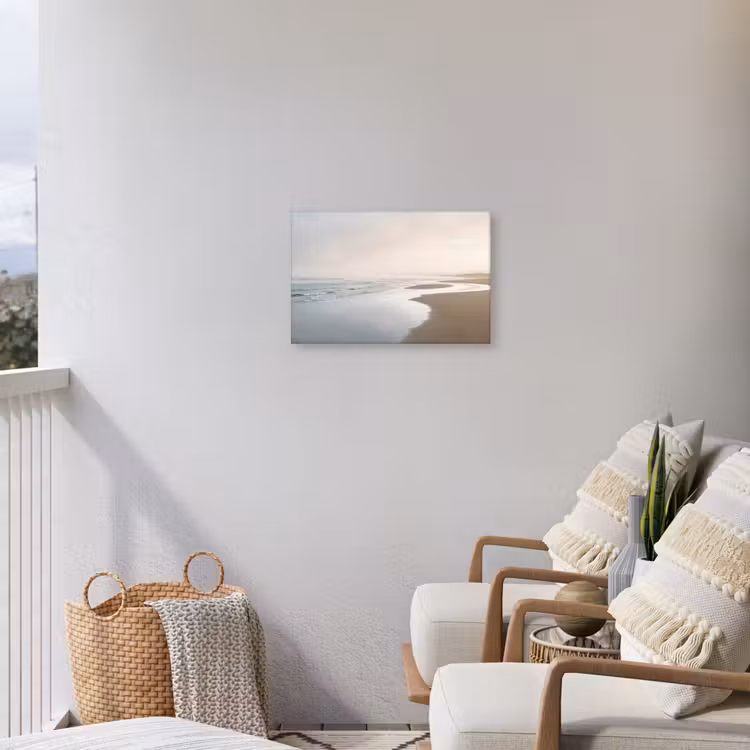 Kustlijn - Strand - Oceaan Tuinposter op houten frame 2 cm dik klein -sfeer1