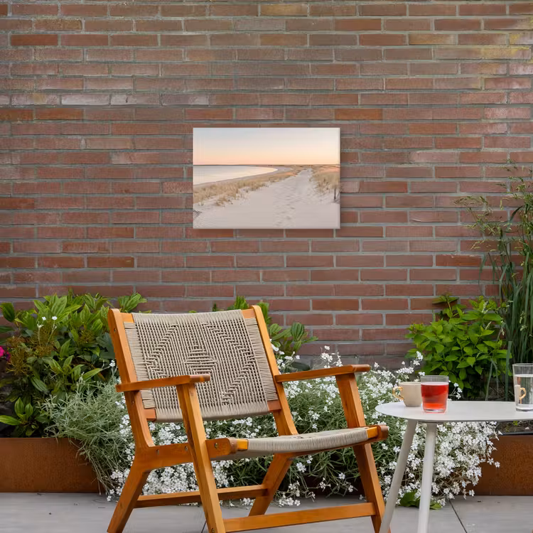 Kustlijn - Horizon - Hek Tuinposter op houten frame 2 cm dik klein -sfeer3