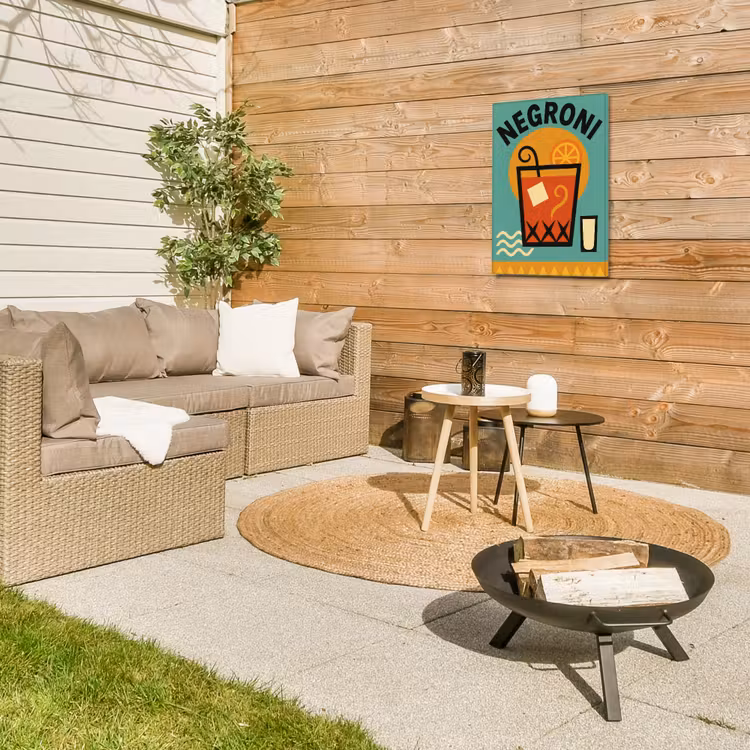 Cocktail - Negroni - Art - Sinaasappel Tuinposter op houten frame 2 cm dik klein -sfeer2