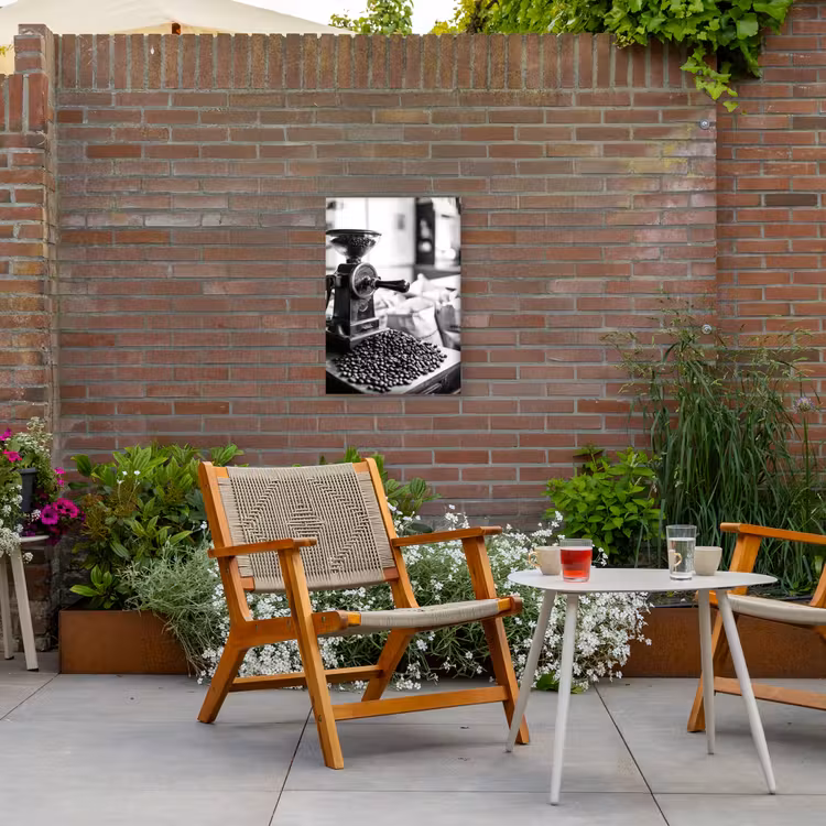 Koffiemolen - Gemalen - Vintage Tuinposter op houten frame 2 cm dik klein -sfeer3