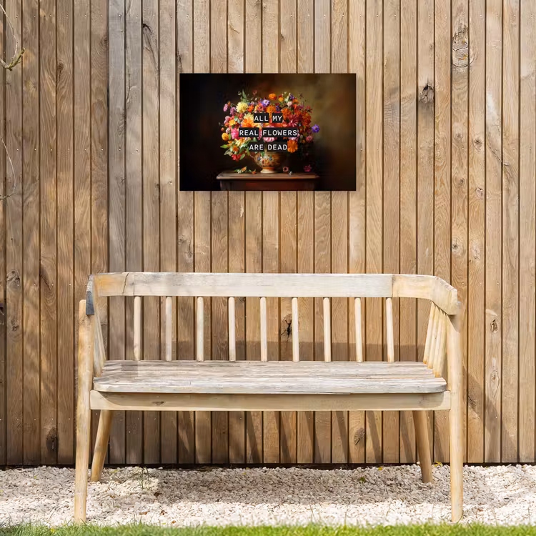 Kleur - Bloemen - Vintage - Bloemenvaas Tuinposter op houten frame 2 cm dik klein -sfeer4
