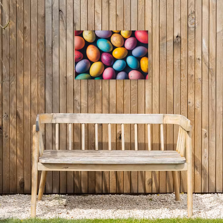 Kleurrijk - Paaseitjes - Spetters Tuinposter op houten frame 2 cm dik klein -sfeer4