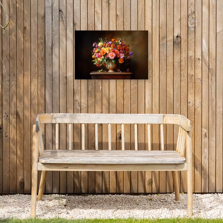 Kleuren - Boeket - Vaas - Hout Tuinposter op houten frame 2 cm dik klein -sfeer4