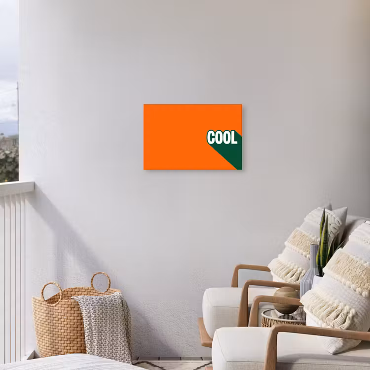 Cool - Oranje - Groen Tuinposter op houten frame 2 cm dik klein -sfeer1