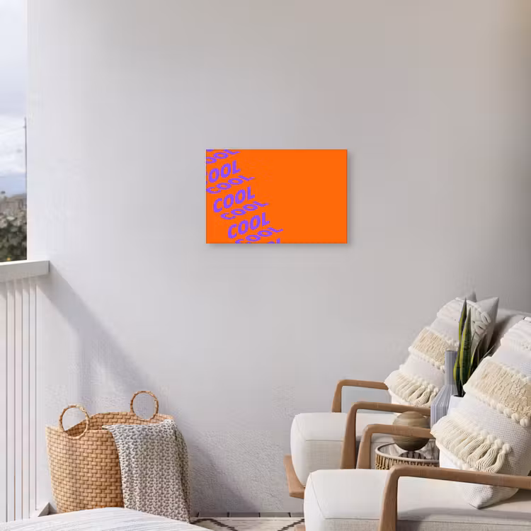 Cool - Paars - Oranje Tuinposter op houten frame 2 cm dik klein -sfeer1