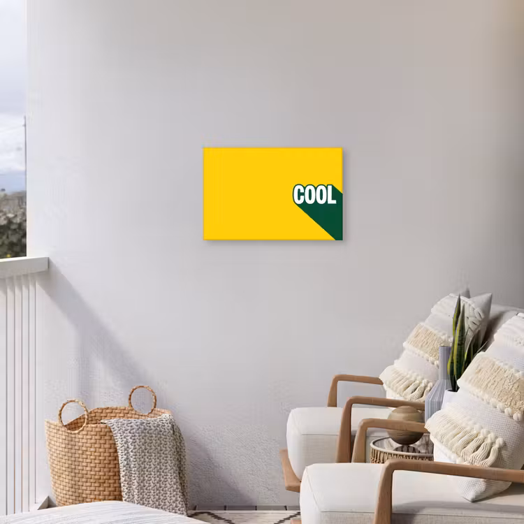 Cool - Geel - Groen Tuinposter op houten frame 2 cm dik klein -sfeer1