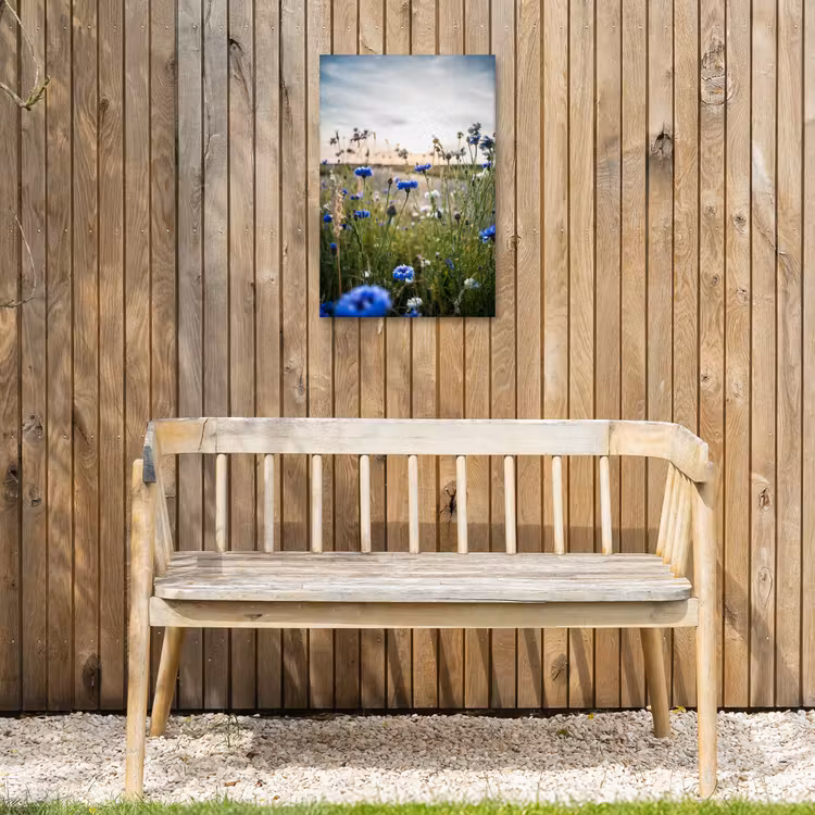 Korenbloemen bij zonsondergang Tuinposter op houten frame 2 cm dik klein -sfeer4