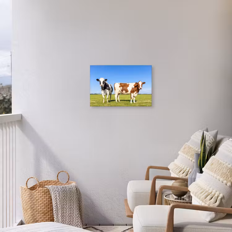 Koeien in de Weide Tuinposter op houten frame 2 cm dik klein -sfeer1