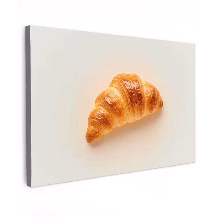 Croissant - Brood - Beige Tuinposter op houten frame 2 cm dik klein -3d