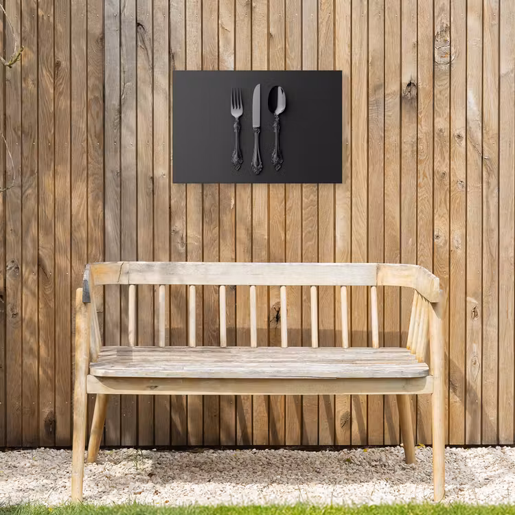 Bestek - Zwart Tuinposter op houten frame 2 cm dik klein -sfeer4