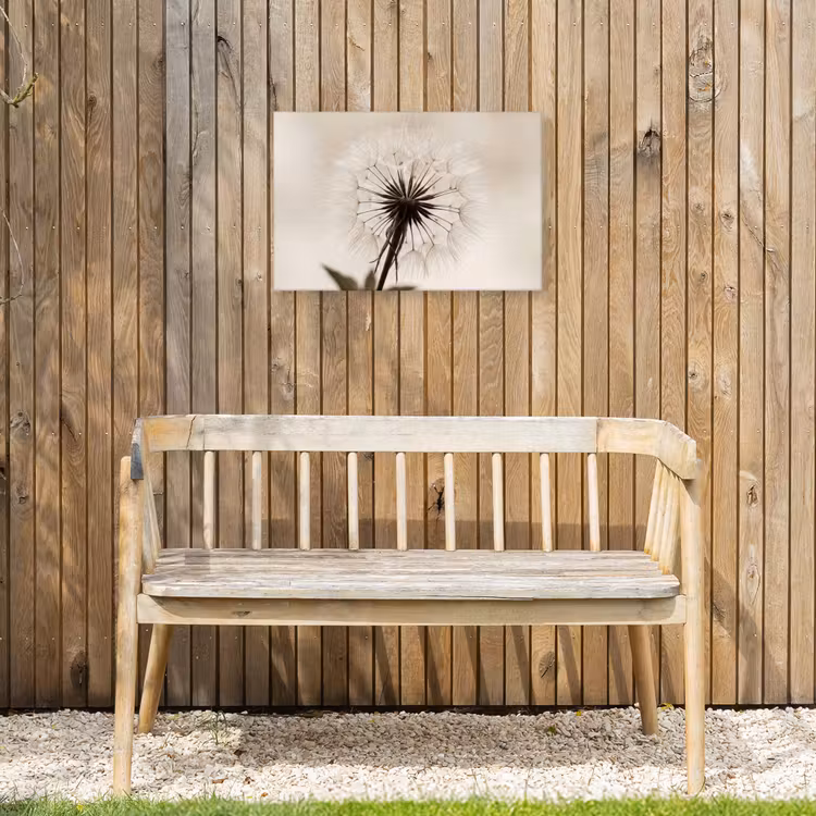 Paardenbloem - Minimalistisch - Wit Tuinposter op houten frame 2 cm dik klein -sfeer4
