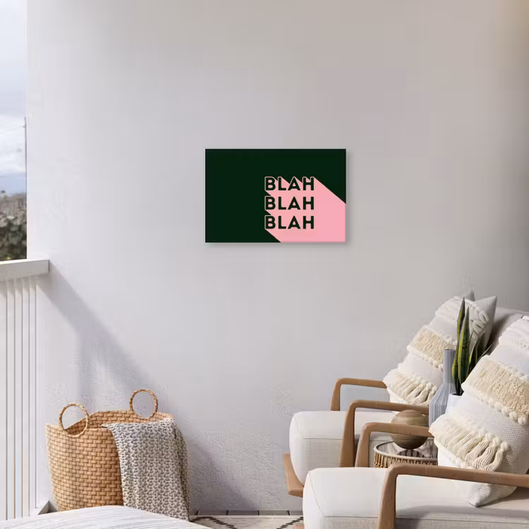 Donkergroen - Tekst - Schaduw - Grafisch Tuinposter op houten frame 2 cm dik klein -sfeer1