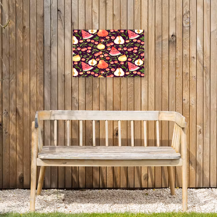 Donker - Bladeren - Fruit Tuinposter op houten frame 2 cm dik klein 845 -sfeer4