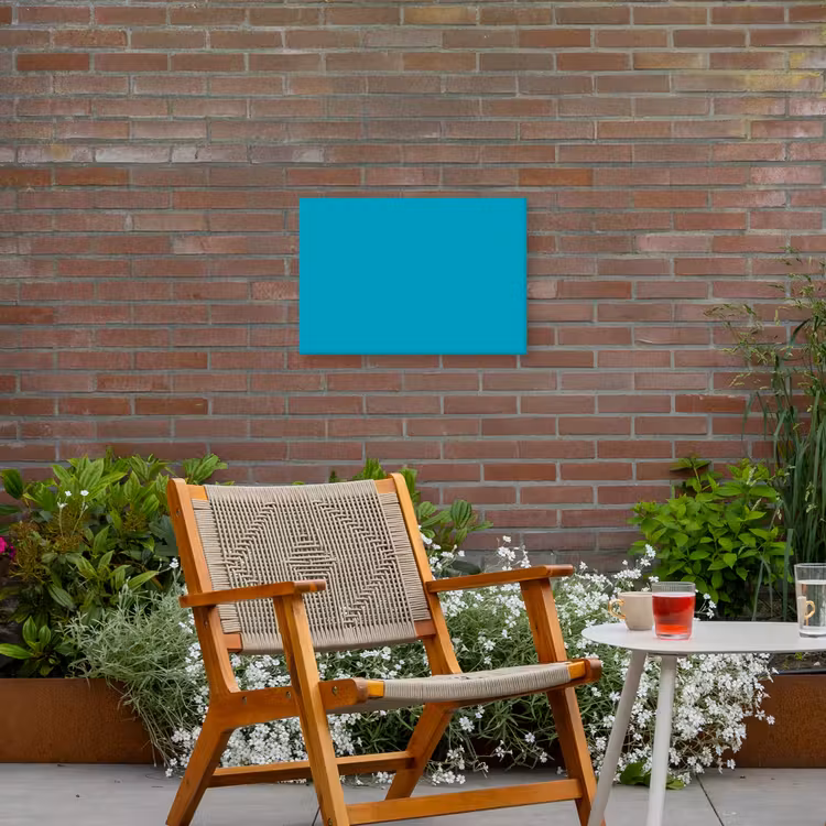 Deep - Turquoise - Turkoois Tuinposter op houten frame 2 cm dik klein 845 -sfeer3
