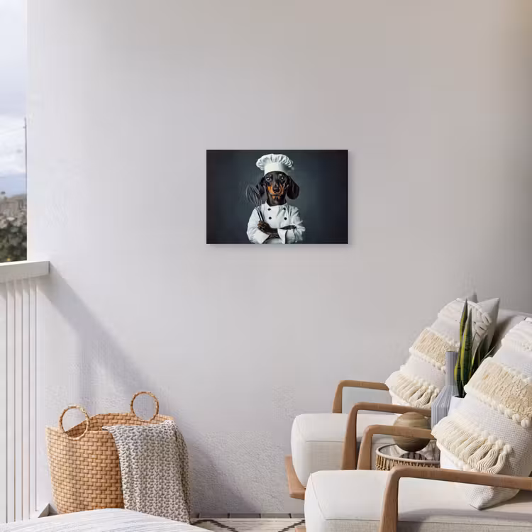 Hond - Garde - Kok Tuinposter op houten frame 2 cm dik klein -sfeer1