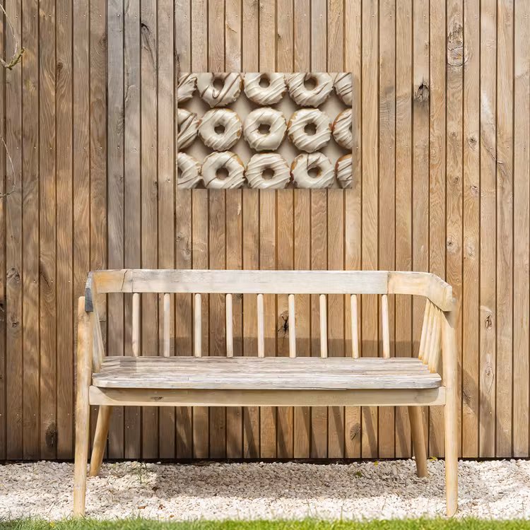 Donuts - Chocolade - Wit - Beige Tuinposter op houten frame 2 cm dik klein -sfeer4