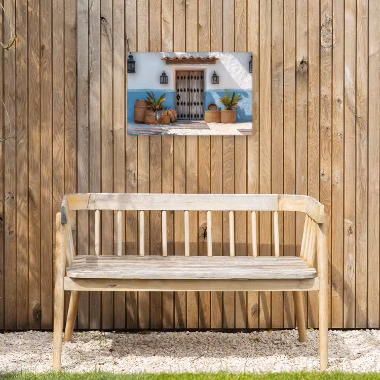 Deur - Manden - Planten Tuinposter op houten frame 2 cm dik klein -sfeer4