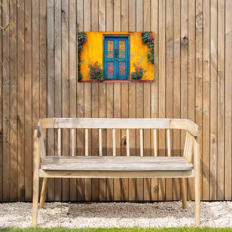Deuren - Kleurrijk - Planten Tuinposter op houten frame 2 cm dik klein -sfeer4