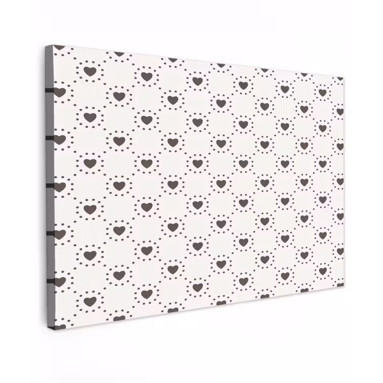 Stippen - Hart - Patroon Tuinposter op houten frame 2 cm dik klein 845 -3d