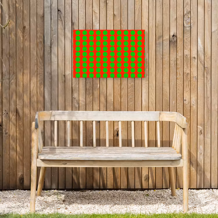 Stippen - Patroon - Groen Tuinposter op houten frame 2 cm dik klein 845 -sfeer4