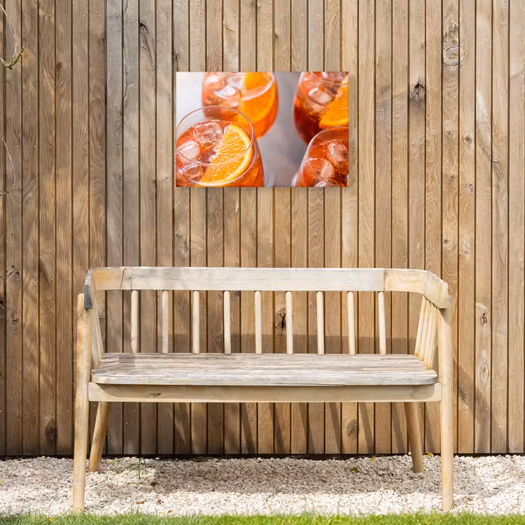 Drank - Sinaasappel - IJs - Zomer - Oranje Tuinposter op houten frame 2 cm dik klein -sfeer4