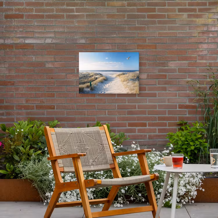 Duin - Meeuw - Strand - Zee - Zon Tuinposter op houten frame 2 cm dik klein -sfeer3