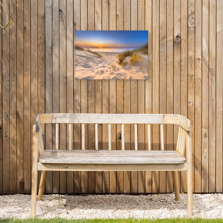 Duin - Zonsondergang - Horizon - Strand - Gras Tuinposter op houten frame 2 cm dik klein -sfeer4