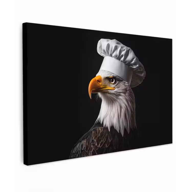 Arend -Amerika - Koksmuts - Vogel - Stoer Tuinposter op houten frame 2 cm dik klein -3d