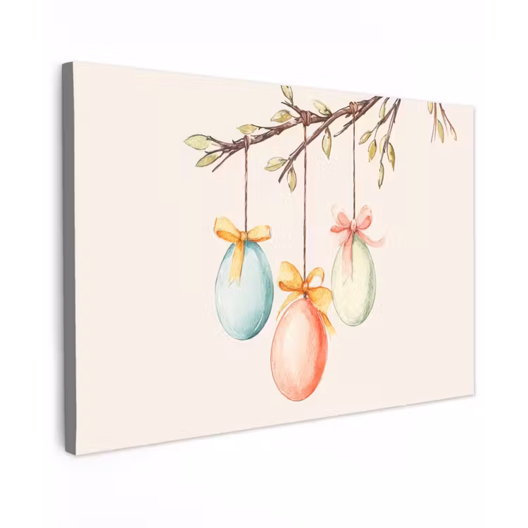 Paastak - Strikje - Eieren Tuinposter op houten frame 2 cm dik klein -3d