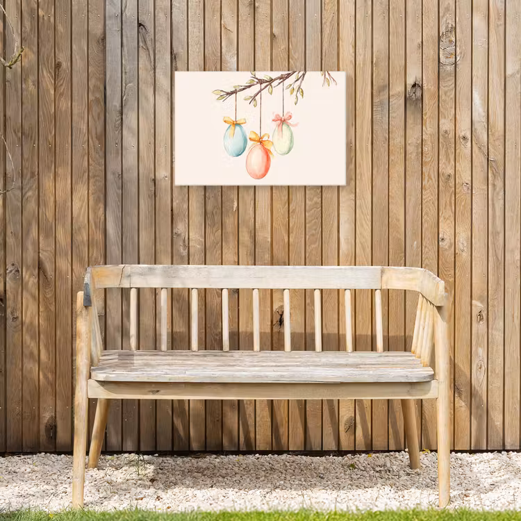 Paastak - Strikje - Eieren Tuinposter op houten frame 2 cm dik klein -sfeer4