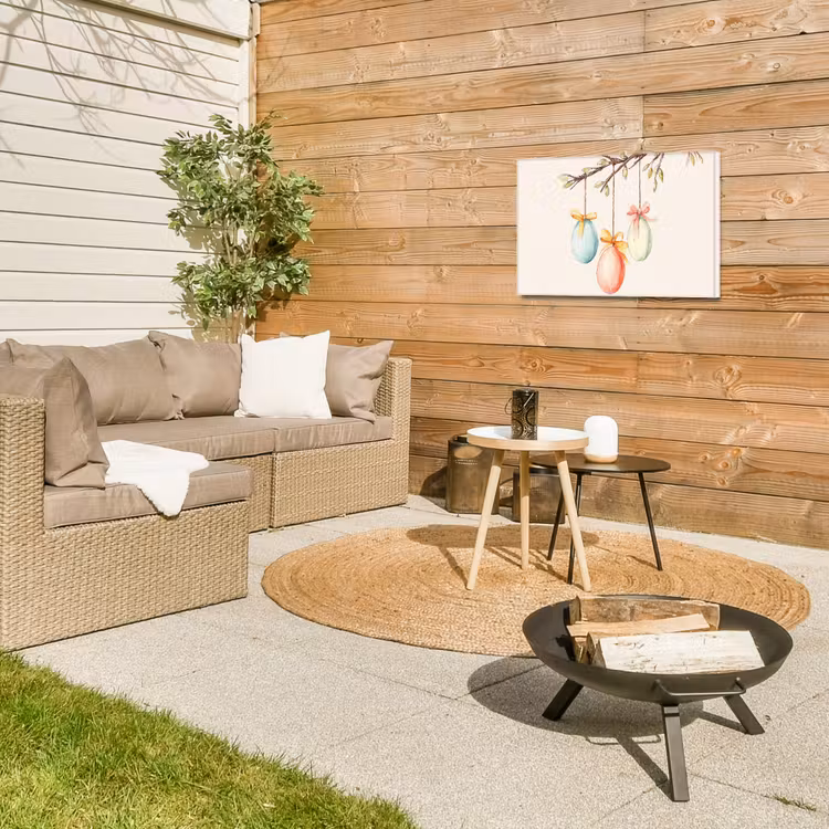 Paastak - Strikje - Eieren Tuinposter op houten frame 2 cm dik klein -sfeer2