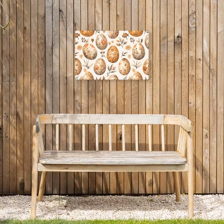 Paaseieren - Bruin - Bloemen Tuinposter op houten frame 2 cm dik klein -sfeer4