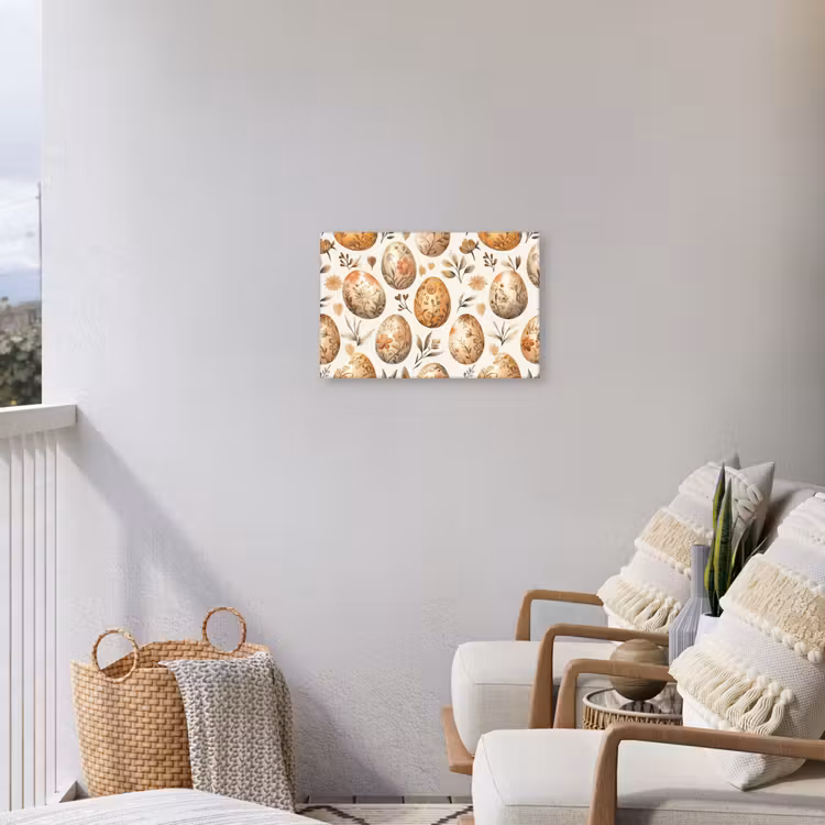 Paaseieren - Bruin - Bloemen Tuinposter op houten frame 2 cm dik klein -sfeer1
