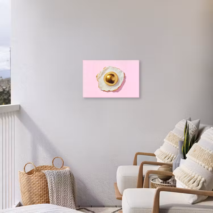 Ei - Disco - Ontbijt - Glitter Tuinposter op houten frame 2 cm dik klein -sfeer1