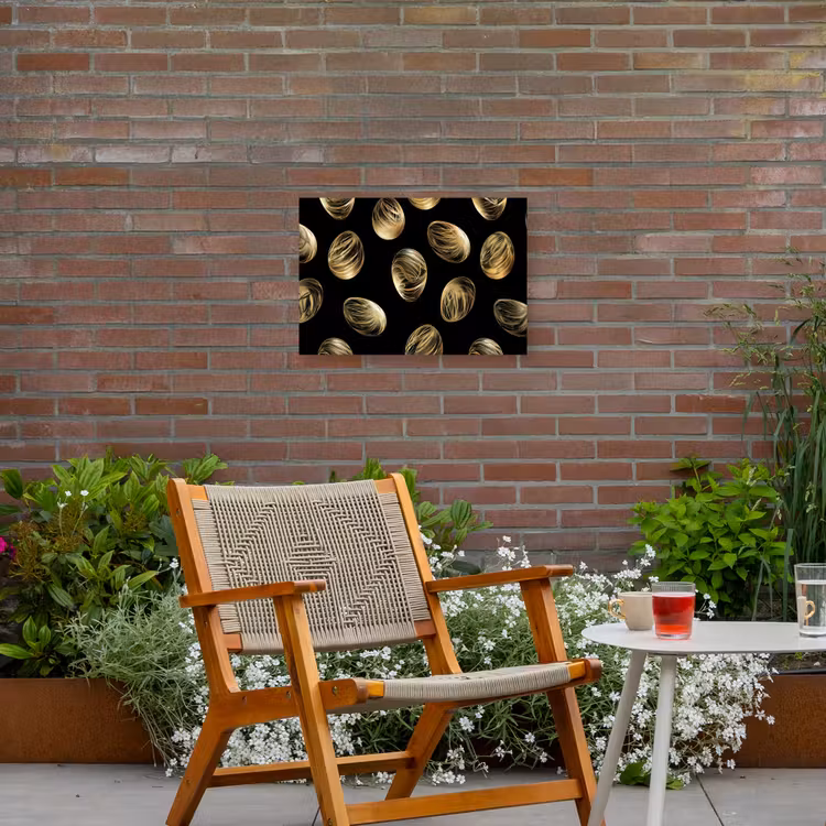 Eieren - Goud - Patroon Tuinposter op houten frame 2 cm dik klein -sfeer3