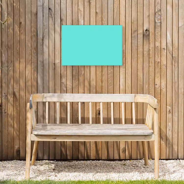 Electric - Cyan - Turkoois Tuinposter op houten frame 2 cm dik klein 845 -sfeer4