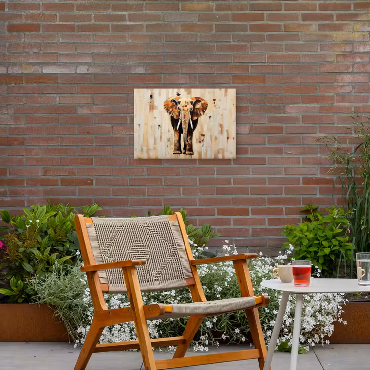 Olifant - Slurf - Mozaïek - Abstract Tuinposter op houten frame 2 cm dik klein -sfeer3