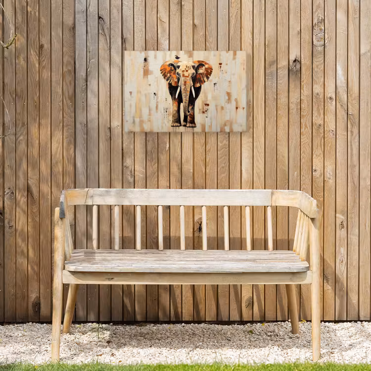 Olifant - Slurf - Mozaïek - Abstract Tuinposter op houten frame 2 cm dik klein -sfeer4