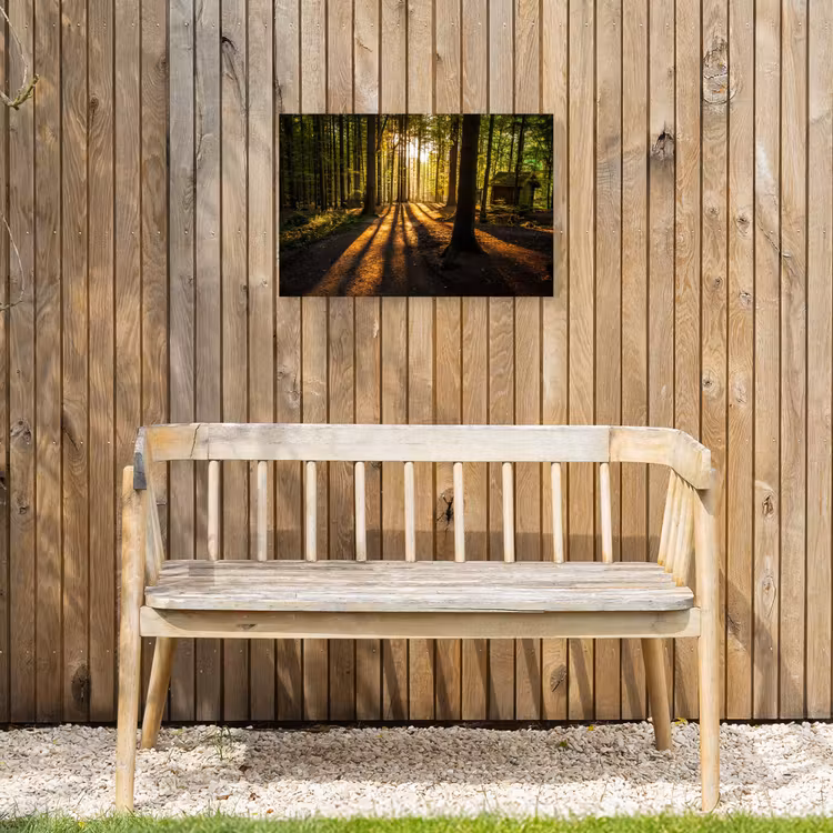 Avondlicht in het bos Tuinposter op houten frame 2 cm dik klein -sfeer4