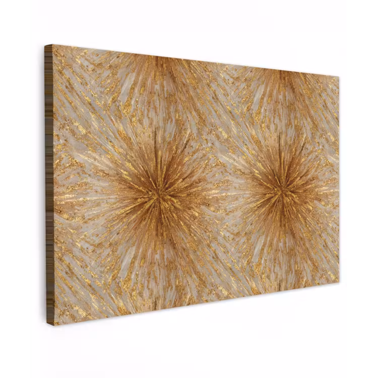 Explosie - Abstract - Goud - Wit Tuinposter op houten frame 2 cm dik klein 845 -3d